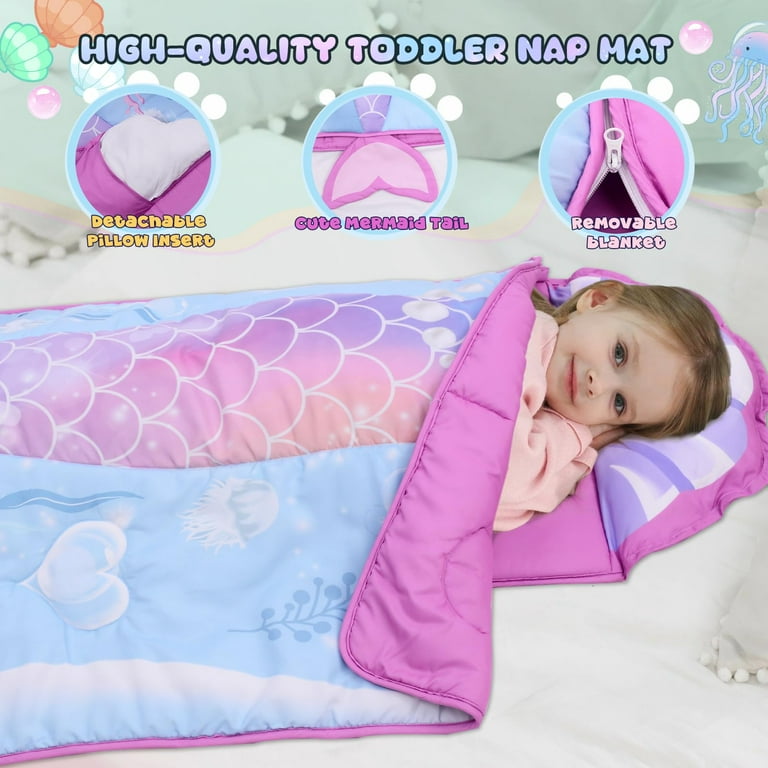 Toddler Nap Mat,Nap Mats with Removable Pillow,Sleeping Bags,Kids