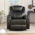 thumbnail image 2 of ACME Waterlily Faux Leather Rocker Recliner with Motion Swivel in Black, 2 of 7