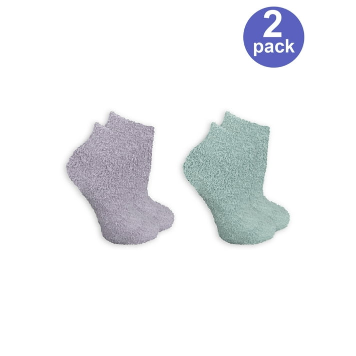 Womens Low Cut Spa Socks With Grippers 2 Pack 5425