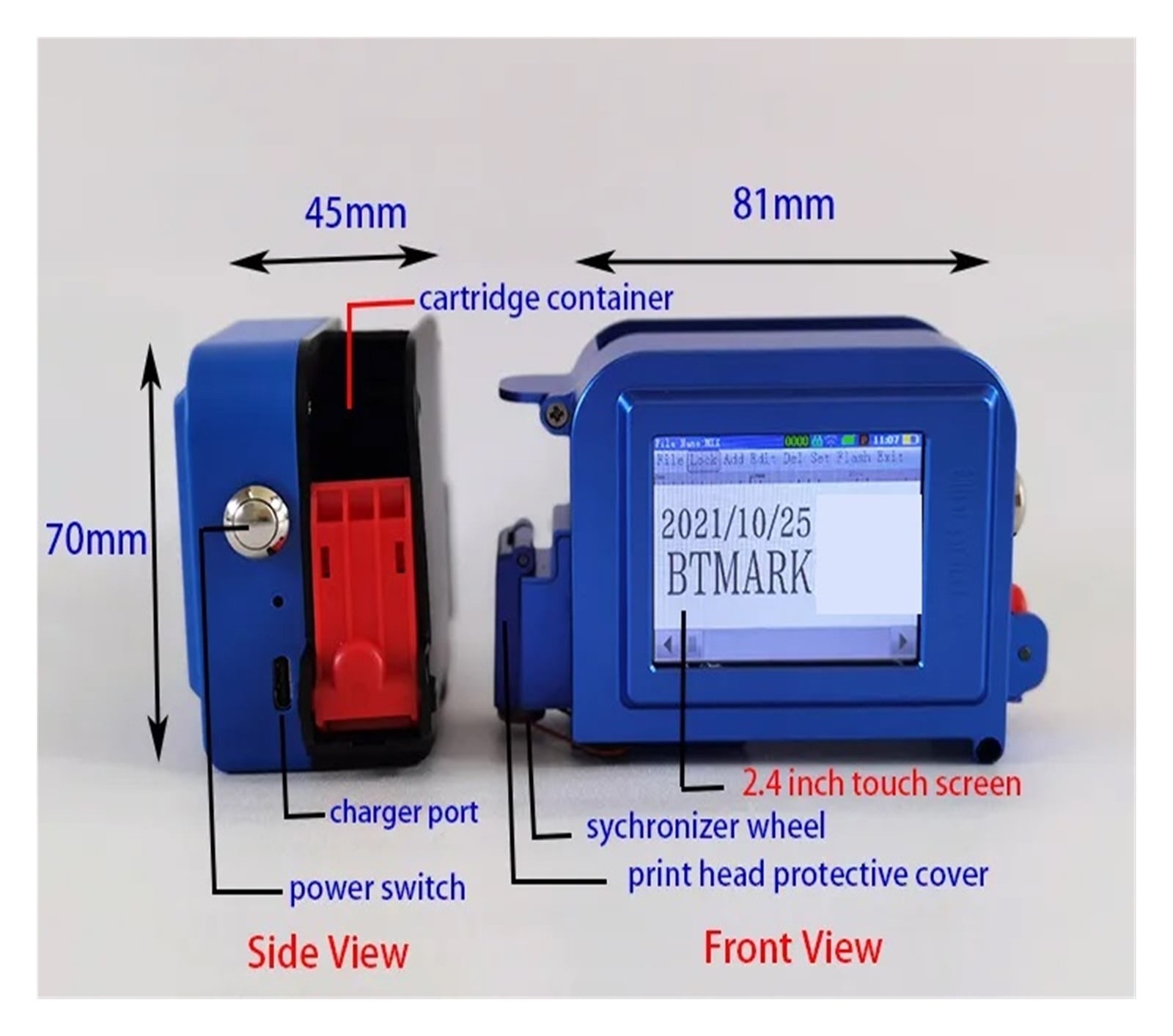 Mini Handheld Color Inkjet Printer Customized QR Code Intelligent Inkjet Printer Plastic Glasses ,Crisp, Vibrant Prints