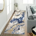 thumbnail image 3 of JoanKaren 2'x6' Modern Marble Runner Area Rug,Washable,Abstract Marble Pattern,Non Slip,2'x6' for Bedroom Entryway,Hallway,Blue, 3 of 8