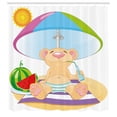 thumbnail image 3 of Ambesonne Cartoon Shower Curtain, Beach Sun Summer Day, 69"Wx84"L, Multicolor, 3 of 5