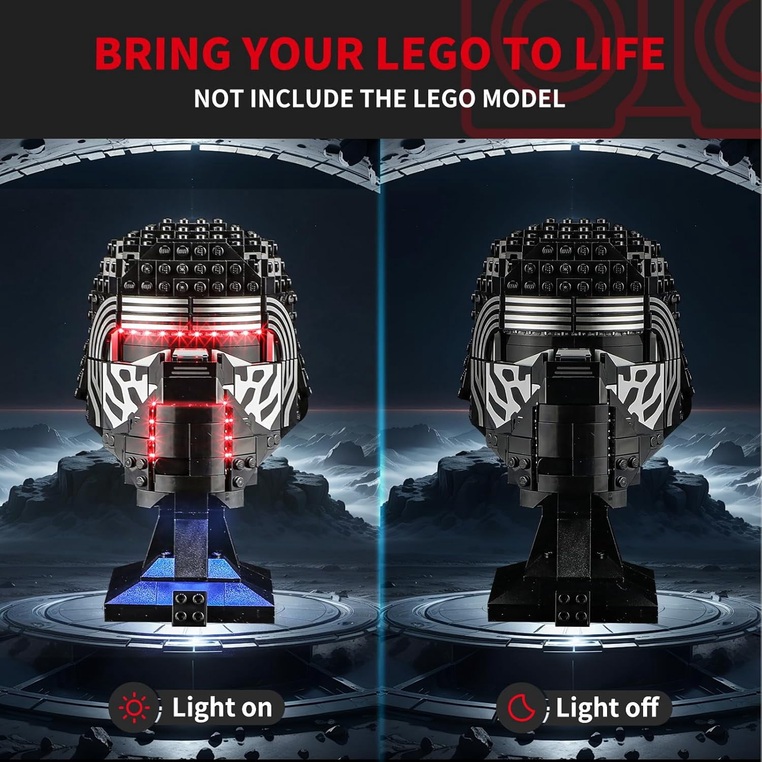 Led  Light Kit Suit  for Lego 75415 ,Decoration Lighting Kit Compatible With  Kylo Ren Helmet -Innovative Led Lighting Compatible with Lego Star War  - Not Included Lego Set