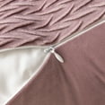 thumbnail image 3 of Holiday Deal Selection Phantoscope Textured Pleated Velvet Zigzag Chevron Decorative Throw Pillow Cover for Bed and Couch, 18" x 18", Light Pink, 2 Pack, 3 of 4
