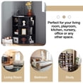 thumbnail image 2 of Corner Cabinet Storage with USB Ports and Outlets, Corner Cube Toy Storage for Small Space, Wooden Cubby Bookshelf with 9 Cubes for Playroom, Bedroom, Living Room, Black, 2 of 8