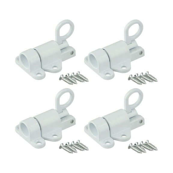 4 Pack Aluminum Alloy Door Latch Spring Bolt Automatic Bounce Lock for Shed Door White