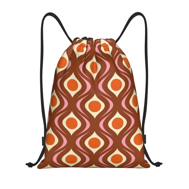 Fotbe 70's Retro Bolsa Mochila con Cordón Estampada, Bolsa de Gimnasio Deportiva, Bolsa Cinch, Bolsa con Cordón para Hombres y Mujeres-Small