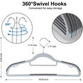 thumbnail image 5 of Hangers 50/30/20/10/1pack Space Saving Coat Hanger Upgraded Rubber Stripe Non-Slip Pants Hangers 360 °   Swivel Hook Clothes, 5 of 8