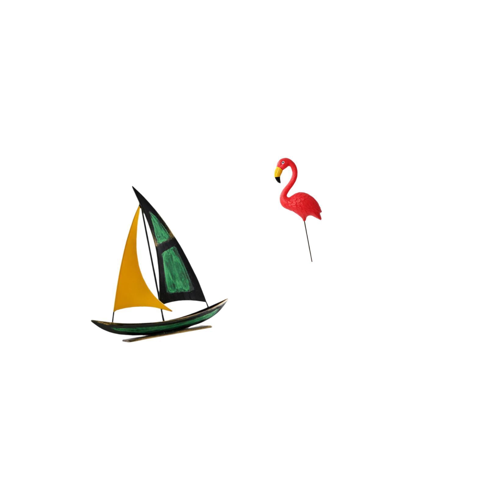 CoudarTitie Iron Sailboat Bird Sculpture Tabletop Ornament Feng Shui Decor Collection Decorative Figurine for Table Centerpiece Desk Bookshelf Yard Art Ornament Fairy Garden Accessories