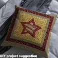 thumbnail image 3 of Texas Star Fabric by the Yard,Country Western Decor Upholstery Fabric,Golden Sparkle Sequins Decorative Fabric,Retro Farmhouse Buffalo Plaid Indoor Outdoor Fabric for Sewing,1 Yard, 3 of 5