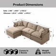 thumbnail image 3 of EHANCIS 105" Modular Sectional Sofa, 3 Seater Chenille L Shape Couch with Ottoman,Coffee, 3 of 10