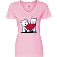 thumbnail image 3 of Inktastic Valentine Westie Duo Women's V-Neck T-Shirt, 3 of 5