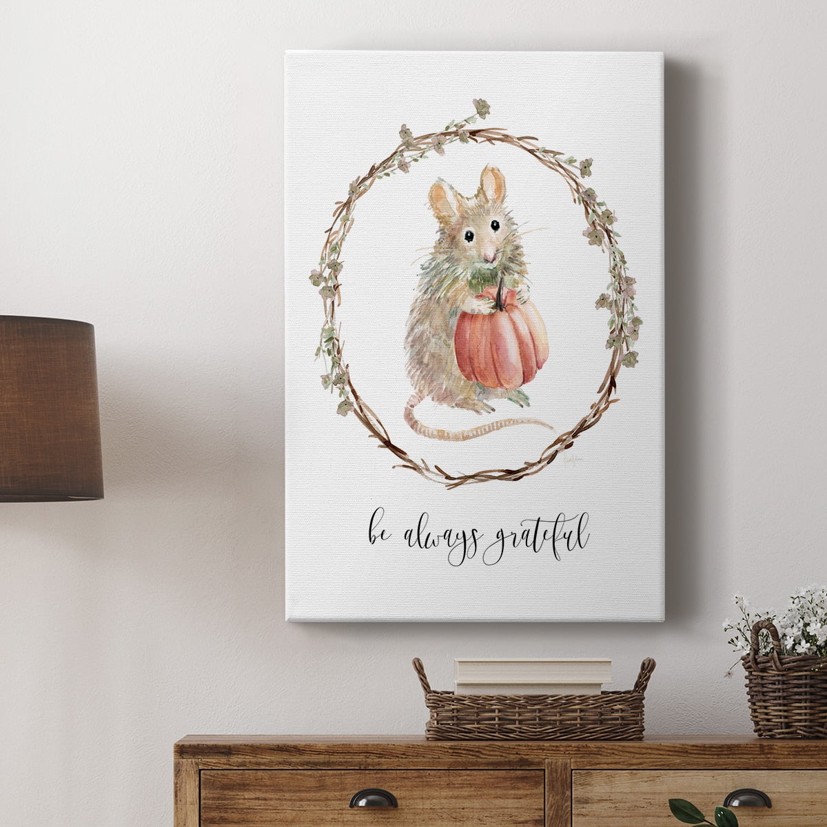Harvest Home Mouse Premium Gallery Wrapped Canvas - Ready to Hang