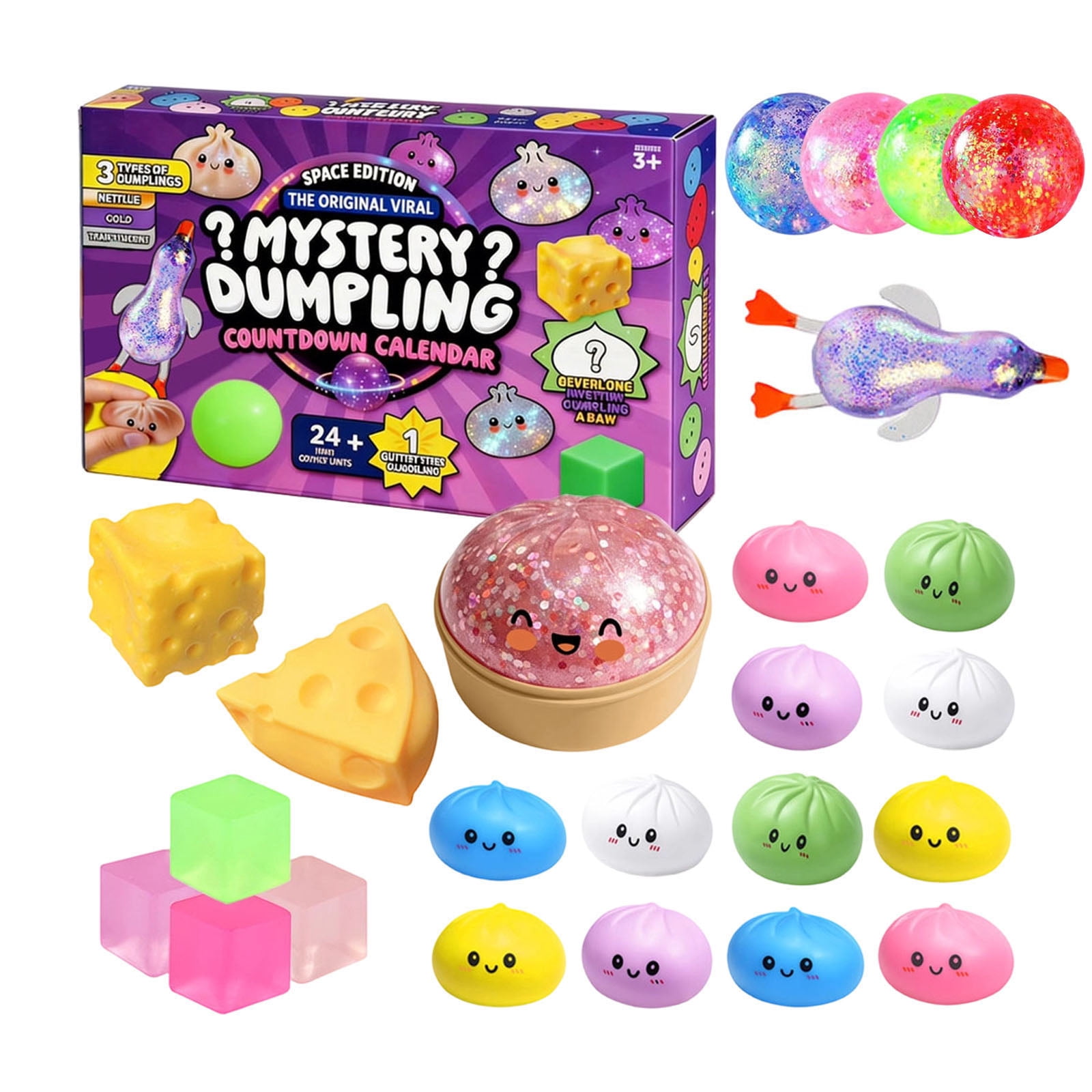 Dumpling Squishy Advent Calendar, 2026 Squishy Dumpling Mystery Advent Countdown Calendar 24 Days, for Anxiety Relief Hand Relax Gifts