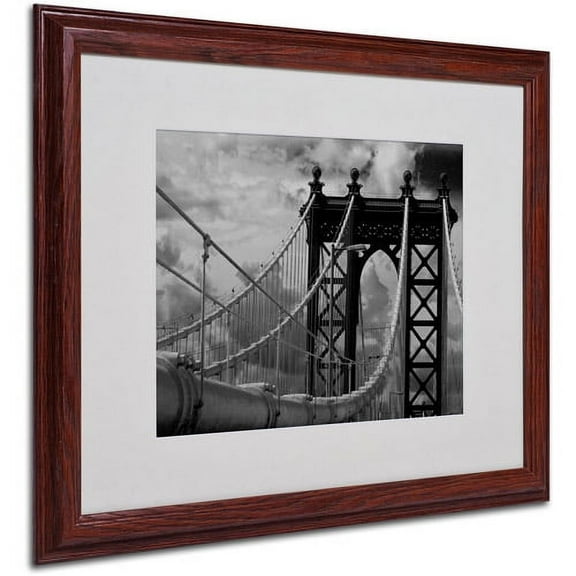 Trademark Art 'Manhattan Bridge' Matted Framed Art by Yale Gurney