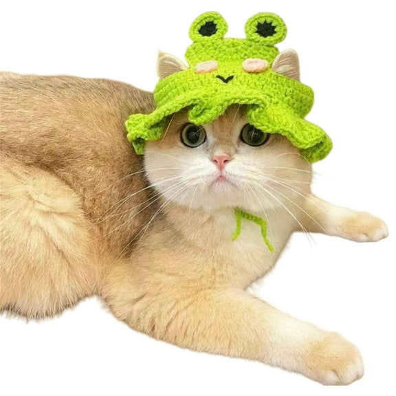 Decorative Pet Hat Dog Cats Headgear Birthday Costume Crocheted Hat Knitted Flower Dog Christmas Hat