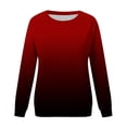 thumbnail image 3 of VANLOFE Women's Long Sleeve Sweatshirt Women's Tie-Dye Crewneck Sweatshirt Trendy Warm Sweatshirt for Women Wine Sweatshirt 2XL, 3 of 5