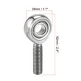 thumbnail image 2 of Unique Bargains Ssa10t / K 10mm Alésage Filetage Mâle Droit M10x1.5 Roulement d'Extrémité de Tige en Acier Inoxydable, 2 of 5
