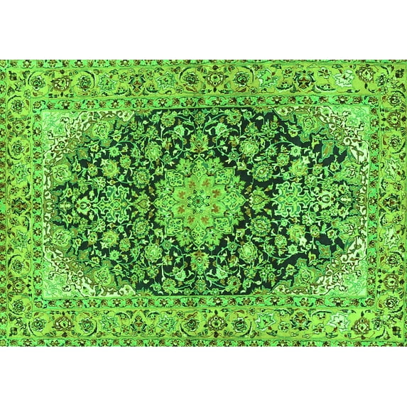 Ahgly Company Indoor Rectangle Persian Green Traditional Area Rugs, 4' x 6'