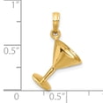 thumbnail image 2 of FJC Finejewelers 14k Yellow Gold 3d Martini Glass Charm, 2 of 5