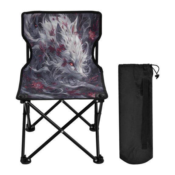 BZSMCE Camping Chairs Modern Folding chair In Wolf Red Flower Pattern