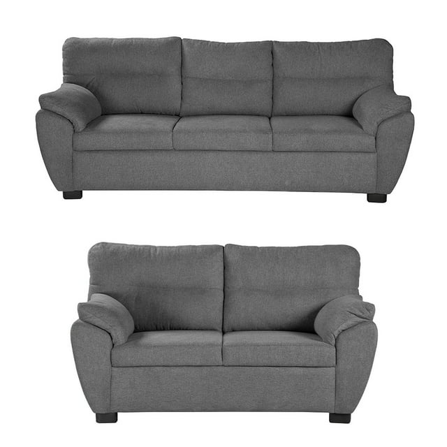 Sala 3-2 TRINITY Monza 2 Piezas (Sofá, Love Seat) Gris Noche Para Sala