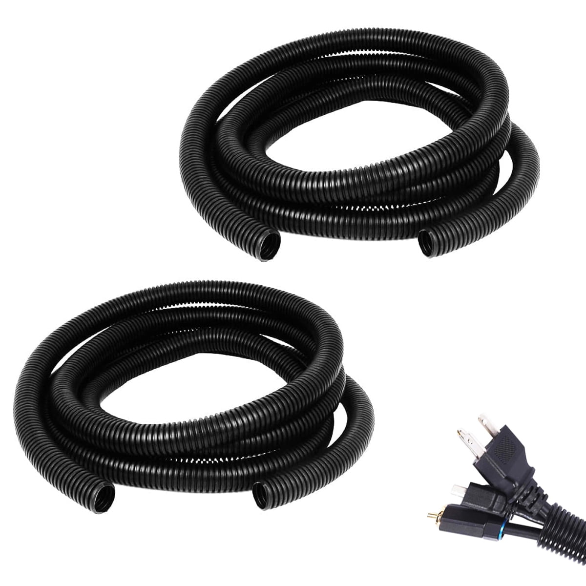 Split Loom Tubing Wire Conduit, Black Corrugated Wire Tube Cable