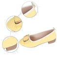 thumbnail image 6 of Womens Shoes,Casual Loafers Comfortable Square Heel for Everyday Wear Leather Casual Loafers for Breathable Walking,Shoes for Women,Light Yellow,7.5, 6 of 9