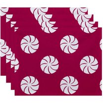 Simply Daisy 18" x 14" Whirl of the Season Holiday Geometric Print Placemats, Set of 4