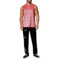 thumbnail image 2 of INSPIRE CHIC Holographic Tank Top for Men's Shiny Sleeveless T-Shirt Disco Party Metallic Vest M Red Silver, 2 of 6