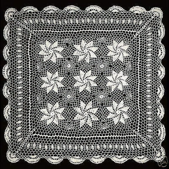 30"x30" Vintage Crochet Lace Doilies Placemat Table Runner Ivory Hand-Made
