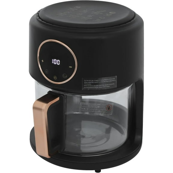 Air Fryer 3.81Qt Capacity Air Fryer with 360° Transparent Glass Fry Bowl Precise Temperature(175°F - 400°F) & Time(60 Min) Control