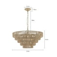 thumbnail image 2 of Jopath 24" Modern 5-Layer Woven Hemp Rope Chandelier, Boho Style Pendant Light, Elegant Hanging Light Fixture for Living Room, Dining Room, Bedroom (No Bulbs), 2 of 8