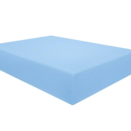 Ntbay Premium 1800 Series Microfiber Twin Extra Long Fitted Sheet with Deep Pocket Ultra Soft and Breathable Fitted Bed Sheet 39x80 inches Sky Blue