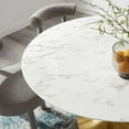 thumbnail image 7 of 54 Inch Dining Table, White Gold, Artificial Marble, Metal Steel, Round, Mid Century Kitchen Cafe Bistro Hospitality Restaurant, Modern Contemporary HB33214, 7 of 7
