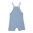thumbnail image 5 of AJTQTH Kids Stripes Cute Jumpsuit Girls Boys Summer Unisex Sleeveless Spaghetti Straps Camisole and Comfy Shorts One-Piece Romper Outfits for Holiday Travel Blue 9 Years, 5 of 5