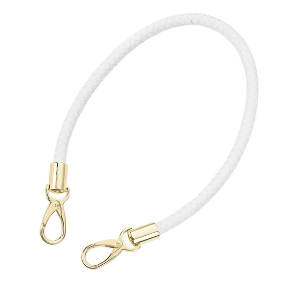 Leather Purse Strap, 1Pack 60cm Short Leather PU Braided Purse (White Strap   Gold Clasp)