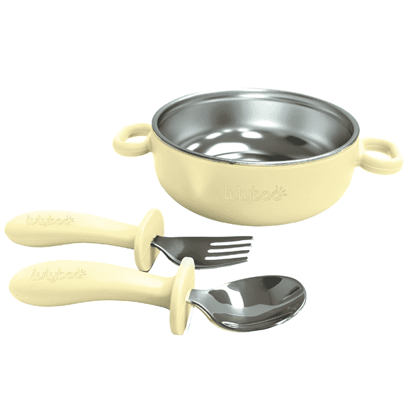 LulyBoo Baby Feeding Set Silicone and Stainless Steel 3-Piece