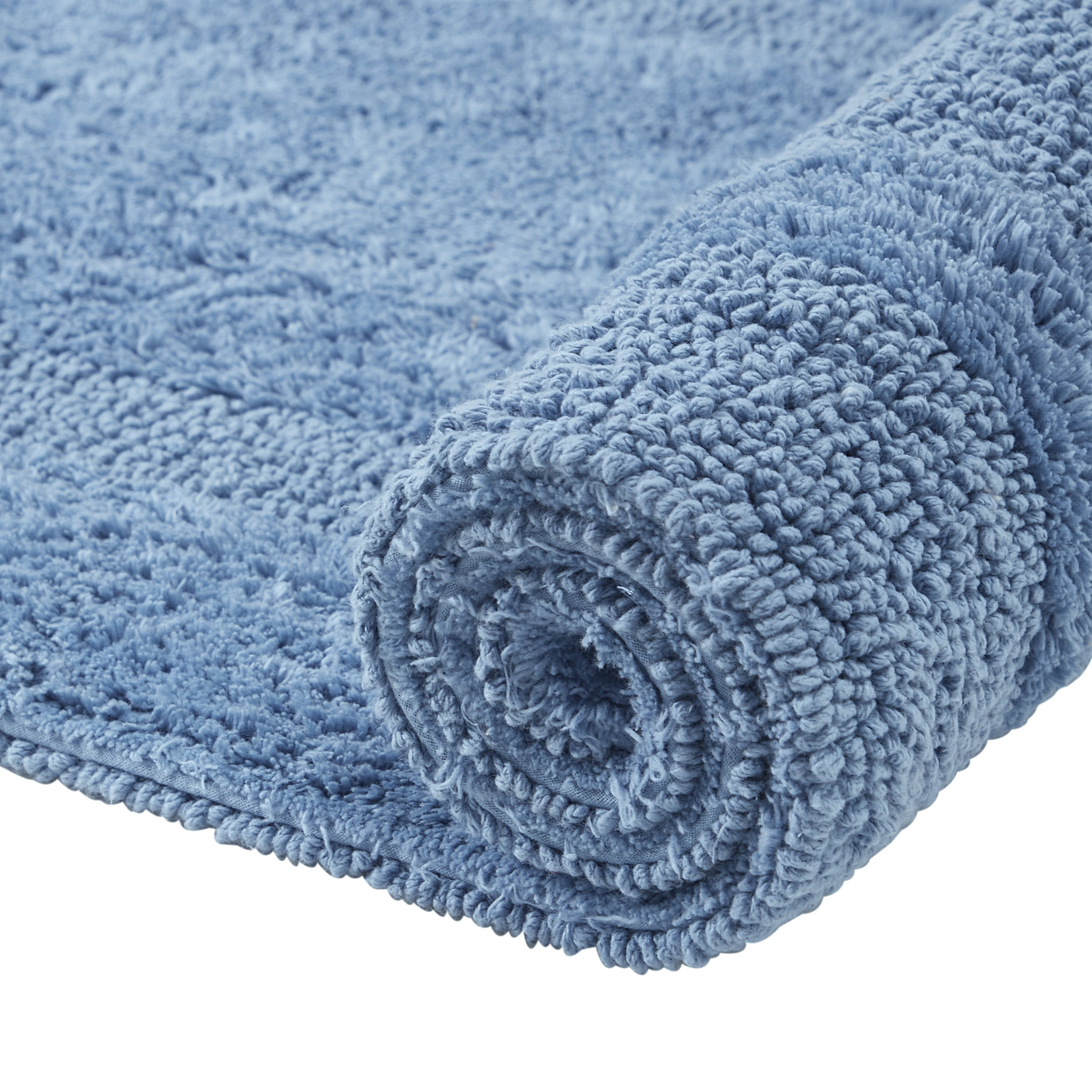 Better Trends 24" x 40" Premium Bathroom Rug Mat, 100% Cotton, Extra Soft Tufted Door Mat, Water Absorbent & Reversible Bath Mat (Dark Blue) Lux Collection