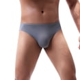 thumbnail image 1 of Uinagy Men's Solid Color Comfortable Breathable Sweat-Absorbent Ice Silk Briefs, 1 of 7