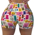 thumbnail image 2 of Daiia Cute Doodles Pattern Women's Workout Shorts Biker Shorts - High Waisted Workout Spandex Tummy Control Gym Running Yoga Shorts-XX-Large, 2 of 8