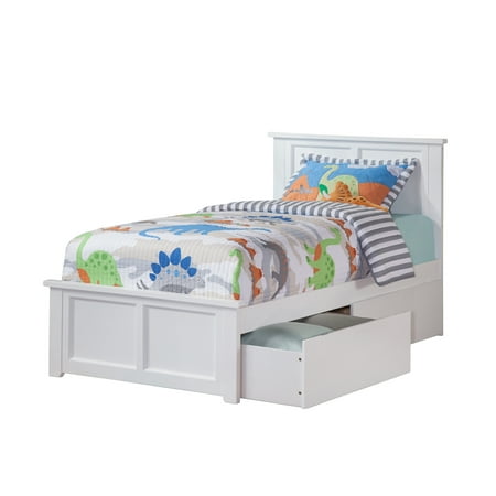 Madison Twin Xl Platform Bed With Matching Foot Board 2 Urban Drawers In White Madison Twin Xl Platform Bed With Matching Foot Board 2 Urban Drawers In White