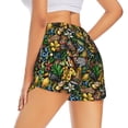 thumbnail image 4 of Picia Hawaiian Culture Symbols Pattern Women's 2 in 1 Athletic Running Shorts High Waisted Workout Casual Gym Sweat Shorts with Comfy Liner Zipper Pockets-Medium, 4 of 9
