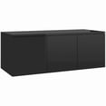 thumbnail image 1 of TV cabinet Glossy black 80x34x30 cm Chipboard, 1 of 5