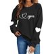 thumbnail image 2 of Xuyuer Valentines Sweatshirts for Women Heart Print Graphic Valentine Sweatshirts Casual Tops, 2 of 9