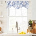 thumbnail image 4 of Tie Up Valances for Windows, Blue Ombre Coral Adjustable Valance Curtains Window Treatment for Living Room/Bedroom Windows, Coastal Watercolor Summer Rod Pocket Kitchen Curtains & Drapes 60x18 Inch, 4 of 9