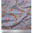 thumbnail image 1 of Soimoi Viscose Chiffon Fabric Snake,Leaves & Blossom Floral Print Sewing Fabric Yard 42 Inch Wide, 1 of 1
