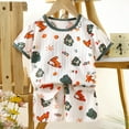thumbnail image 2 of Gray Boy Girl Children Boy Girl Moon Graphic Tops Tshirts Pants Shorts Sets for Kid Match Brunch Cute Animal Two Piece Straight Leg Fall Summer Pants Sets Button 2025 Clothes 4 Years, 2 of 3