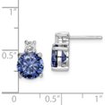 thumbnail image 5 of Sterling Silver Rhodium-Plated Blue And White Cz Stud Earrings (11.22 X 8) Made In China qe14261, 5 of 6