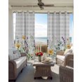 thumbnail image 4 of Yellow Flower Blackout Curtains, Light Blocking Print Window Curtains, Country Eucalyptus Lavender Daisy Plaid Grey Thermal Insulated Window Drapes for Living Room 2 Panels, 84"W x 84"L, 4 of 9